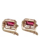 Des boucles d'oreilles Rubis Or rose 14 carats vintage d'origine Vintage vec020r